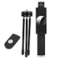Miniatyrbild 1 av 11: 2 i 1 Bärbar 360° Rotation Bluetooth Selfie Stick Skrivbordsstativ med Spegel