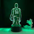 Miniatyrbillede 2 af 7: Qinwei Basketball Player Natlampe 3D Illusion LED Lampe med Fjernbetjening Bedste Fødselsdag for Sports Elsker --- A1（Sort Sæde）