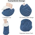 Miniatyrbillede 4 af 6: Dame Knittede Slippersokker - Bløde Sherpa Fuzzy Sokker med Antislip - Vinter Indendørs Dobbeltlags Sovesokker