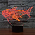 Pikkukuva 8 / 9: 3D Hai-yövalo LED-illuusiolamppu 7 väriä vaihtuva pöytälamppu kosketusohjauksella USB-kaapelilla Makuuhuoneen sisustus Juhla- ja syntymäpäivälahjat Lelut