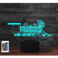 Miniatyrbillede 1 af 8: WJ 3D Lokomotiv Fjernbetjening 16 Farve Natlys Illusion Akryl LED Bordlampe Sengelampe Børns Soveværelse Skrivebordsdekoration Fødselsdagsgaver Legetøj til Børn