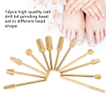 Miniatyrbild 10 av 11: 12 st/set Legering Volfram Stål Guld Nagelborr Bits Fil Slipning Huvud Manikyr Vård Verktygssats