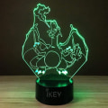 Miniatyrbilde 7 av 8: 3D Illusion Charizard LED nattlys, 7 farger gradvis endring USB berøring bryter 3D visuelle lys for feriegaver eller hjemmedekorasjoner
