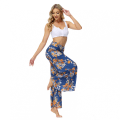Miniatyrbild 4 av 9: AVEKI Print Elastiska högmidjade Flare Leg Bell Bottom Byxor, FKBB008, XL