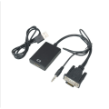 Pikkukuva 2 / 5: VGA-HDMI-kaapelimuunnin, VGA-uros HDMI-naaraskoneen liitäntä TV:hen äänikaapelilla, 2-pakkauksessa