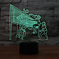Miniatyrbillede 3 af 5: 3D Play Volleyball Model Natlampe med 7 Farveskift LED Bordlampe Akryl Flad ABS Base USB Oplader Hjem Dekoration Legetøj Br