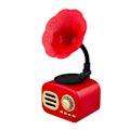 Pikkukuva 1 / 2: Retro Bluetooth-yhteensopiva kaiutin Kannettava Mini Langaton Grammofonkaiutin TF-paikalla Kannettava lataus punainen kaiutin