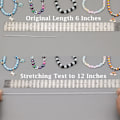 Miniatyrbilde 4 av 7: Elastisk snor for armbånd, 1 mm x 110 meter robust, elastisk snor for smykkefremstilling, halskjeder, perling - hvit White Black and White