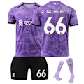 Pikkukuva 1 / 2: Liverpoolin 2. vieraspelipaidan lasten jalkapallopaita setti sukilla 2023-2024 - Nro 66 A.EXANDER-ARNOLD#26 No.66 A.EXANDER-ARNOLD #26