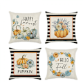 Miniatyrbild 1 av 7: Höst  Kuddfodral Pumpa Säsongens Hösttid Dekorativt Överkast Kuddfodral Kuddfodral Heminredning Fyrkantig 18 x 18 Tum 4-pack（ Höstpumpa C）