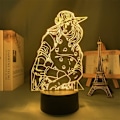Miniatyrbilde 3 av 7: WJ 7/16 farger USB LED-lampe Manga Figur Gyro Zeppeli Anime 3D lys berøring fjernkontroll bryter akryl illusjon nattlys for soveromdekor