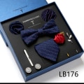 Miniatyrbillede 1 af 3: Plaid Ties Check Mænds Slips Sæt med Lommetørklæde Manchetter Klassisk Stribe, LB176