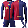 Miniatyrbilde 1 av 2: FCB uten tall 2023/2024 Langærmet høst, vinter Borte Barn Fotballdrakt/Shorts/Sokker Sett   Ungdom barn Størrelser M