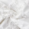 Miniatyrbild 5 av 5: 2-pack Boho kuddfodral Rutig frans Boho stil Linne Rutig textur Kuddfodral för soffa sovrum soffa vardagsrum (Vit, 12 x 20 tum)