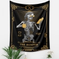 Miniatyrbild 3 av 4: Wekity Skalle Tarot Gobeläng Estetisk Konst Hembakgrund Tyg Prydnad Present Pool Gobeläng Vardagsrum Sovrum Prydnad (READER, 59 X 79 tum)