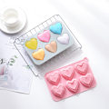 Miniatyrbillede 3 af 4: 6 forskellige tredimensionelle kærligheds silikone kageforme DIY fransk dessert diamant mousse bageform