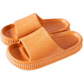 Miniatyrbillede 1 af 4: Pudeslippers til kvinder og mænd, Cloud Slippers, skridsikre, hurtigtørrende badeværelses- og brusebadsslippers, åbne tå, bløde, tykke slippers (orange)