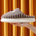 Miniatyrbild 3 av 4: Hustofflor med Memory Foam, slip-on halkfria inomhustofflor med gummisula（8,5-9Men）