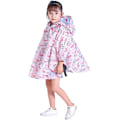 Miniatyrbillede 5 af 6: Børns Regn Poncho Hætte Jakke Regnfrakke, Pink Fugl, M