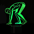 Miniatyrbillede 2 af 5: WJ 3D Svømning Natlys Lampe Illusion Led 7 Farve Skiftende Touch Switch Bord Dekoration Lamper Akryl Flad ABS Base USB Kabel Legetøj
