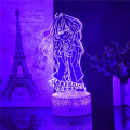 Miniatyrbillede 4 af 7: WJ Your Lie in April Kaori Miyazono Figur Natlamper 3D Optisk Illusion LED-lamper med Fjernbetjening & RGB Farver Skrivebordslamper (Lava Base)