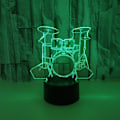 Miniatyrbillede 4 af 6: JUSTUP 3D trommesæt natlys berøring bord skrivebord optisk illusion lamper 7 farve skiftende lys hjem dekoration jule fødselsdag gave（Stil 20）