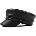 Miniatyrbillede 3 af 7: XYIYI Kvinders Fiddler Hat Newsboy Hat PU Læder Visir Beret Hat Paperboy Gatsby Hat