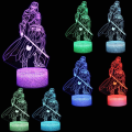 Miniatyrbilde 2 av 5: WJ 3D illusjonsnattlys fire mønster 16 fargeendring dekorlampe skrivebordslampe lampe for barn barn superhelt 3 Darth Vader-gruppen