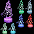 Miniatyrbillede 2 af 5: WJ 3D Illusion Natlampe Fire Mønster 16 Farve Skift Dekoration Lampe Skrivebord Bordlampe Lampe til Børn Børn Superhelt 3 Darth Vader-gruppen