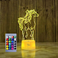 Miniatyrbilde 1 av 5: WJ 3D Hest LED nattlys Lampe illusjon nattlys 16 fargeendring bord skrivebordsdekorasjon gave akryl flat ABS-base USB-kabel leketøy
