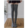 Miniatyrbillede 3 af 3: Kvinde Lårhøje Strømper Over the Knee Støvlestrømper, Lange Varme Fashion Benvarmere Vinter Khaki Farve