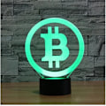 Miniatyrbillede 1 af 5: 3D Bitcoin Natlampe med 7 Farveskift LED Bordlampe Akryl Flad ABS Base USB Oplader Hjem Dekoration Legetøj Fødselsdag Jul Barn
