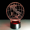 Miniatyrbilde 2 av 8: WJ Italia Jordkart Lys 3D Visuell Led Lampe 7 Farger Sopp USB Soverom Liten Skrivebordslampe 7 Farger Skiftende Led Nattlys