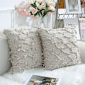 Miniatyrbilde 1 av 6: Beige dekorative putetrekk 20 x 20 tommer 2-pak Boho pynteputer til sofa og lenestol, 100 % bomull