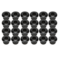 Miniatyrbilde 5 av 11: 24 stk gitarstrengs knapphylser 10mm høy ytelse plastmateriale halvlukket design gitardeler svart