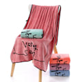 Miniatyrbillede 6 af 6: Mikrofiber håndklæde ansigt håndklæde sæt til badeværelse 2Pack, 27,5 tommer x 55 tommer  Hurtigtørrende mikrofiber koral fløjl absorberende lilla