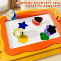 Miniatyrbilde 4 av 7: Stor Magnetisk Tegnebrett for Småbarn, Magnetisk Kriblebrett for Barn, Etch A Sketch Magnet Slettbart Skrivebrett, Førskolepedagogisk yellow