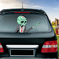 Pikkukuva 3 / 5: (2 kpl) Halloween-kauhu-pyyhkijän tarra Auton tarra Takalasin pyyhkijän tarra Kurpitsan pyyhkijän tarra (zombi-luuranko)