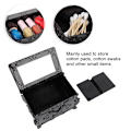 Miniatyrbillede 10 af 11: Multifunktionel Retro Makeup Værktøjer Beholder Opbevaringsboks Bomuldspinde Pads Organizer Holder