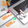 Miniatyrbilde 4 av 5: USB C Multi Hurtiglading Kabel PD 3A Data Synk Nylon Flettet Ledning USB A/C til Type C/Micro/iPhone Adapter QC Hurtiglading Kompatibel med iPhone Lap