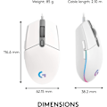 Miniatyrbillede 5 af 5: Kablet gamingmus, 8.000 DPI, Rainbow optisk effekt LIGHTSYNC RGB, 6 programmerbare knapper, indbygget hukommelse, skærmkortlægning Hvid ST-001