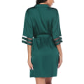 Miniatyrbillede 3 af 5: Dame Satin Robe Letvægts Kimono Badekåbe Bell Sleeve Brudepige Brud Festkjoler ----- Grøn （Størrelse L）