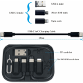 Miniatyrbilde 2 av 5: Yinow USB C til C lade- og datakabel med 3 adaptere integrert i lommespeil (svart)