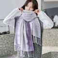 Miniatyrbilde 4 av 4: Pashmina-skjerf for kvinner, sjal, omslag, aftenkjoler, myke, store skjerf til bryllupsgaver (lilla)