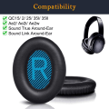Miniatyrbilde 2 av 5: Profesjonelle øreputer for Bose-hodetelefoner, erstatningsøreputer for Bose QuietComfort 15 QC15 QC25 QC2 QC35/Ae2 Ae2i Ae2w/