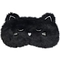 Miniatyrbild 1 av 7: Söt Sovmask, Svart Katt Mjuk Plysch Fluffig Sovmask Rolig Cartoon Kattungar Ögonbindel Nyhet Ögonlock Skugga för Barn