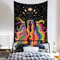 Pikkukuva 4 / 7: Wekity Boho-tyylinen seinävaate, esteettinen taide, kodin taustakangas, sisustuslahja, seinävaate olohuoneeseen ja makuuhuoneeseen (519-1, 51 x 59 tuumaa)