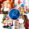 Miniatyrbilde 4 av 5: Prinsesse Elsa 3D LED Optisk Illusjon Soverom Dekorasjon Bordlampe med Fjernkontroll 7 Farger Skift Dimbar Akryl Nattelys Bursdag