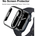 Miniatyrbillede 2 af 5: Til Apple Watch Series 7 45mm, Hard Plated PC Frame Case Slim All-Around Bumper Case til Apple Watch Series 7 Sort og sølv