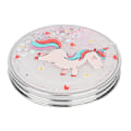Miniatyrbillede 1 af 10: Retro Style Mini Makeup Spejl Kvinder Bærbare Runde Dobbeltsidet Foldbar Lommespejl